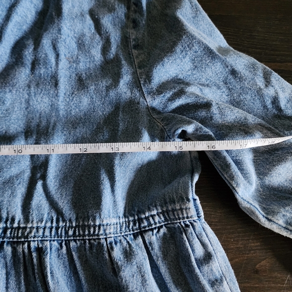 Take Note Girls Tiered Denim Button-down Dress, size 16 - Picture 6 of 9